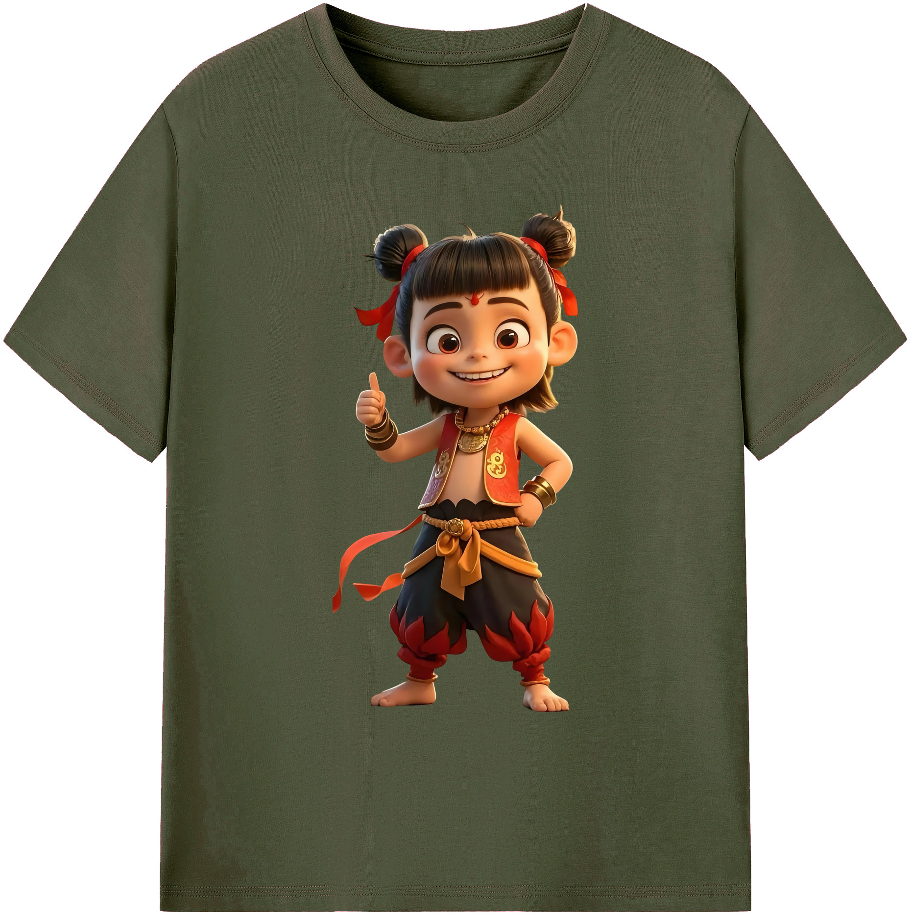 （画像用） Ne Zha 2 ナタ 魔童の大暴れ 綿100％ メンズ半袖Tシャツ｜肌触りやわらか＆通気性